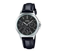 Casio LTP-V300L-1A | Esfera negra cl?sica | Banda de cuero | Vestido elegante...
