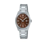 Casio LTP1302DD-5AV - Reloj analógico estándar de acero inoxidable con esfera marrón para mujer, Marrón, Moderno