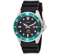 Casio MDV106-1AV 200 M WR Reloj de Buceo Negro para Hombre (MDV106-1A), Negro/Verde, Reloj de Buceo
