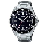 Casio MDV107D-1A1V - Reloj de Buceo para Hombre, Acero Inoxidable, 200 m, Esfera Negra con 3 Agujas, Color Negro, Negro, Clásico