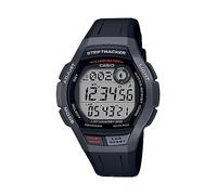 Casio Men's Step Tracker Stainless Steel Quartz Sport Watch with Resin Strap, Black, 23 (Model: WS-2000H-1AVCF)