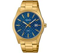 Casio Men's Watch - MTP-VD02B-1EUDF Black Dial, Gold/Blue, Bracelet