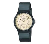Casio MQ24-9B - Reloj analógico unisex con esfera militar y correa de goma negra, 3 manecillas