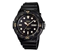 Casio MRW-200 - Reloj de cuarzo estándar para hombre, Negro x dorado MRW-200H-1EV, Correa