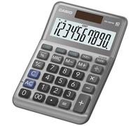 Calculadora CASIO MS-100FM escritorio 10 dígitos batería solar metálica