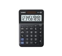 Casio MS-10F - Calculadora de Escritorio, 10,1 x 2,7 x 14,8 cm, Color Negro | Pantalla grande de 10 dígitos, cálculo de impuestos, conversión de moneda, cambio de signo, funcionamiento solar/batería.