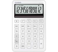 CASIO MS-200DQ Calculadora de Escritorio pequeña con Frontal de Aluminio y Estilo Elegante, Blanco