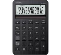 CASIO MS-200DQ Calculadora de Escritorio pequeña con Frontal de Aluminio y Estilo Elegante, Negro