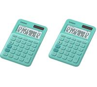 Casio MS-20UC-GN - Calculadora, 2.3 x 10.5 x 14.95 cm, Color Verde (Paquete de 2)