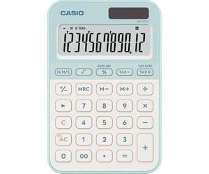 CASIO MS-20YC Calculadora de Escritorio pequeña con cálculo de Tiempo, Verde Claro