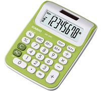 Casio MS-6NC - Calculadora (Escritorio, Básico, Botones, LCD, Batería/Solar), verde