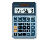 Casio MS-80E - Calculadora de Escritorio con Pantalla Extra-Grande de 8 dígitos, con energía Solar/batería, con cálculo avanzado de Porcentaje, conversión de Moneda en Euros, Azul