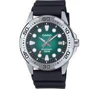 Casio MTD-140-3AV - Reloj Hombre Estándar Analógico, Esfera Verde, Acero Inoxidable, WR 100M, Correa Resina, Fecha