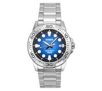 Casio MTD-140D-2AVDF - Reloj Hombre Estándar Analógico, Esfera Azul, Acero Inoxidable, WR 100M, Brazalete Acero, Fecha