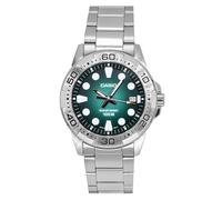 Casio MTD-140D-3AVDF - Reloj Hombre Estándar Analógico, Esfera Verde, Acero Inoxidable, WR 100M, Brazalete Acero, Fecha
