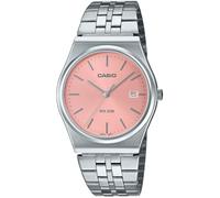 Casio MTP-B145D-4AV - Reloj analógico de acero inoxidable vintage para hombre, esfera rosa, 3 manecillas, color plateado, estilo casual