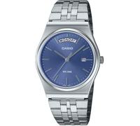 Casio MTP-B146D-2AV - Reloj analógico de acero inoxidable para hombre, estilo vintage, esfera azul, fecha y día, plateado, casual