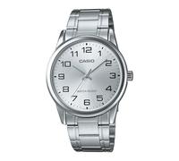 CASIO MTP-V001D-7 - Reloj de Pulsera, para Hombre, Color Blanco y Plateado