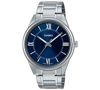 Casio MTP-V005D-2B5 Reloj analógico estándar de acero inoxidable para hombre con esfera romana azul