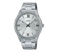 Casio MTP-V005D-7B5 Reloj analógico de acero inoxidable estándar para hombre con esfera romana plateada