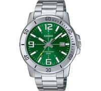 Casio MTP-VD01D-3BV Enticer - Reloj deportivo analógico informal de acero inoxidable para hombre, color verde, verde