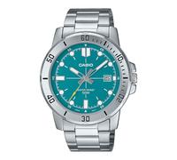 Casio MTP-VD01D-3E2V Enticer Reloj deportivo analógico de acero inoxidable con esfera verde jade para hombre, Verde