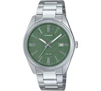 Casio MTP1302DA-3AV - Reloj analógico clásico clásico de acero inoxidable para hombre, esfera verde mate, fecha