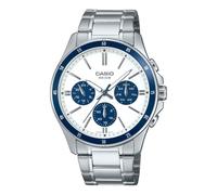 Casio MTP1374D-7A2V - Reloj multifunción de acero inoxidable para hombre, esfera blanca
