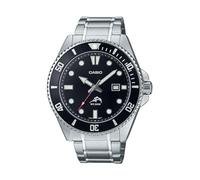 Casio Reloj analógico de Cuarzo para Hombre con Correa de Acero Inoxidable MDV-106DD-1A1VCF, Negro/Plata, Pulsera de Acero Inoxidable