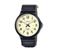 Casio Reloj analógico de Cuarzo para Hombre con Correa de Tela MW-240B-3BVCF, Negro