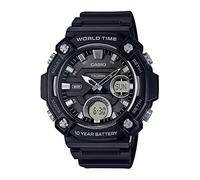 Casio Reloj analógico digital con esfera gris para hombre-AEQ-120W-1AVDF, Gris, Correa