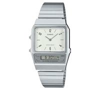 Casio Reloj analógico digital vintage para mujer AQ800E, Plateado, 41mm, Relojes