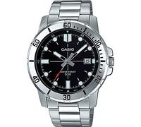 Casio Reloj analógico para Hombre, Esfera marrón de Acero Inoxidable