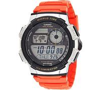 Casio - Reloj casual de resina para hombre con mecanismo de cuarzo, 10 años de batería, color naranja, modelo AE-1000W-4BVCF