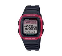Casio Reloj Casual W-96H-4AVCF, Negro/Rojo, Correa