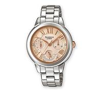 Casio Reloj Cronógrafo para Mujer de Cuarzo con Correa en Acero Inoxidable SHE-3059D-9AUER
