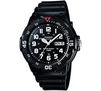 Casio Reloj Cuarzo Hombre 43.00mm con dial Analógico Negro y Correa de Rubber Strap Negro MRW-200H-1BVES