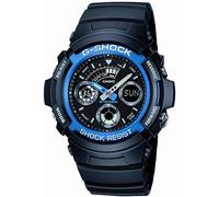 Casio Reloj Cuarzo Hombre 46.00mm con dial Análogico-Digital Negro y Correa de Rubber Strap Negro AW-591-2AER