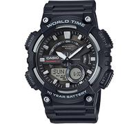 Casio Reloj Cuarzo Hombre 47.00mm con dial Análogico-Digital Negro y Correa de Rubber Strap Negro AEQ-110W-1AVEF