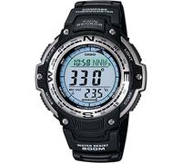 Casio Reloj Cuarzo Hombre 47.00mm con dial Digital Gris y Correa de Caucho Negra SGW-100-1VEF