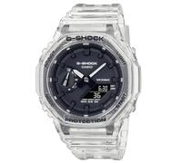 Casio Reloj Cuarzo Hombre 48.00mm con dial Digital Negro y Correa de Plastic/Resin Bracelet Transparente GA-2100SKE-7AER