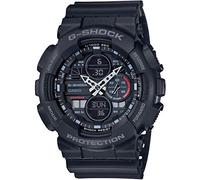 Casio Reloj Cuarzo Hombre 49.00mm con dial Análogico-Digital Negro y Correa de Rubber Strap Negro GA-140-1A1ER