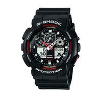 Casio Reloj Cuarzo Hombre 55.00mm con dial Análogico-Digital Negro y Correa de Rubber Strap Negro GA-100-1A4ER