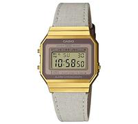 Casio Reloj Cuarzo Mujer 37.40mm con dial Digital Clear y Correa de Fabric Strap Beige A700WEGL-7AEF