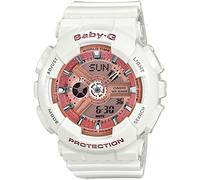 Casio Reloj Cuarzo Mujer 43.00mm con dial Análogico-Digital LCD y Correa de Rubber Strap Blanco BA-110-7A1ER
