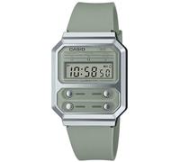 Casio Reloj Cuarzo Unisex 33.00mm con dial Digital Verde y Correa de Plastic/Resin Bracelet Verde A100WEF-3AEF