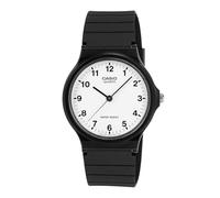 Casio Reloj Cuarzo Unisex 34.00mm con dial Analógico Blanco y Correa de Plastic/Resin Strap Negro MQ-24-7BLL