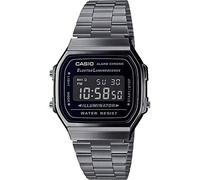 Casio Reloj Cuarzo Unisex 36.00mm con dial Digital LCD y Correa de Pulsera de Metal Negro A168WEGG-1BEF
