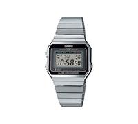 Casio Reloj Cuarzo Unisex 36.00mm con dial Digital LCD y Correa de Pulsera de Metal Plata A700WE-1AEF