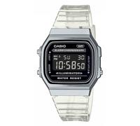 Casio Reloj Cuarzo Unisex 36.00mm con dial Digital Negro y Correa de Plastic/Resin Bracelet Transparente A168XES-1BEF